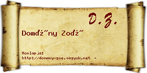 Domány Zoé névjegykártya
